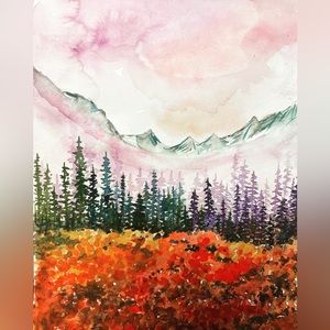 Unique magical watercolor 💚💜🖼️